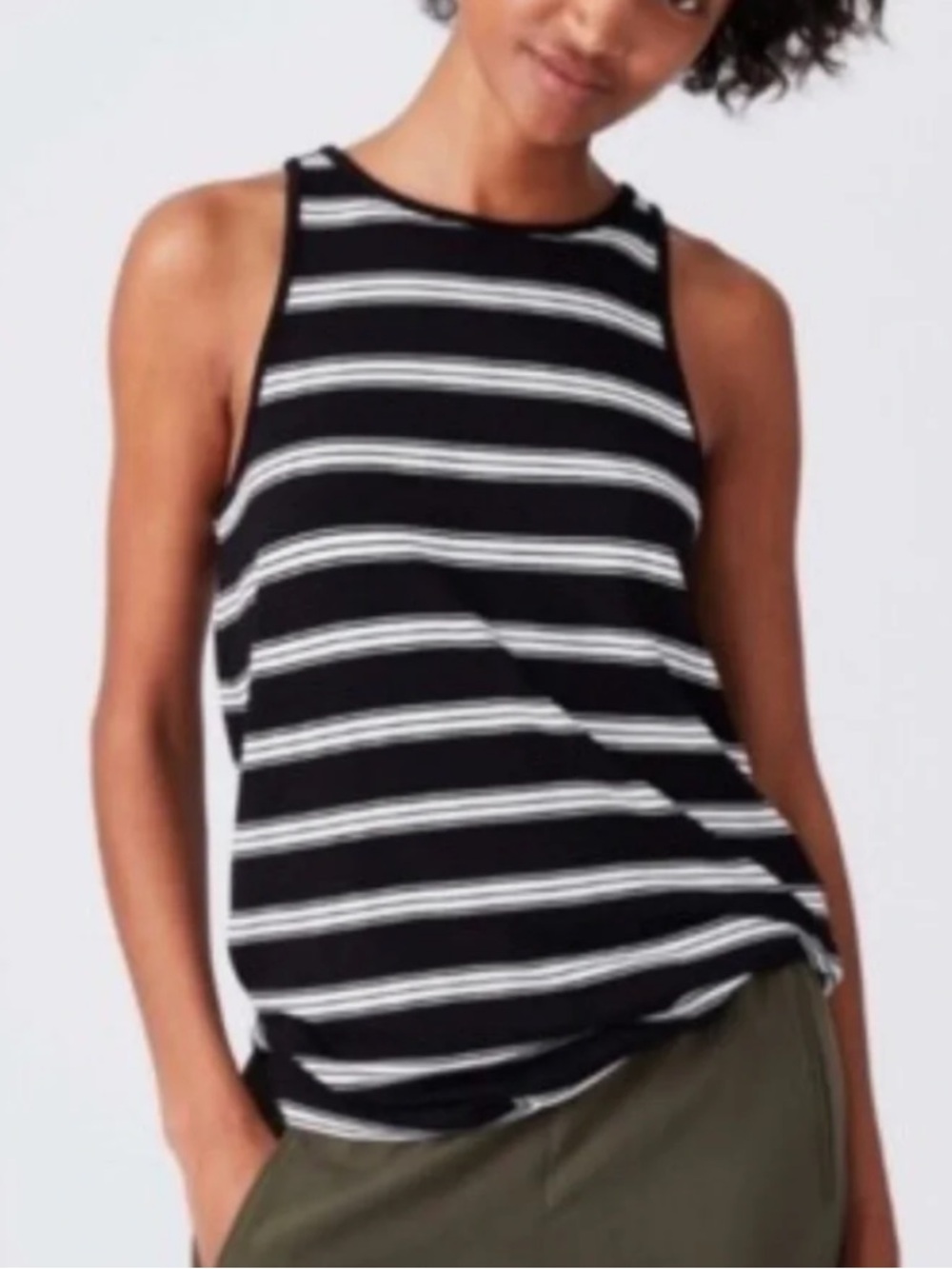 NWT Lou & Grey Black and White Striped Tank Top size S